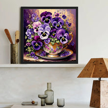 Load image into Gallery viewer, Violet Flowers-Full Round Diamond Painting-40x40cm-1523311