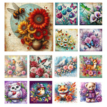 Load image into Gallery viewer, Butterfly And Red Rose-Full Round Diamond Painting-30x30cm
