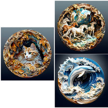 Load image into Gallery viewer, Paper Sculpture Cat-Full Round Diamond Painting-30x30cm