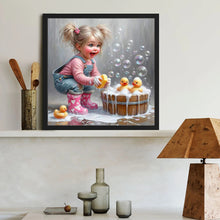 Load image into Gallery viewer, Cute Little Girl-Full Round Diamond Painting-40x40cm-1526190