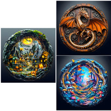 Load image into Gallery viewer, Dark Art Village-Full Round Diamond Painting-30x30cm