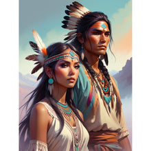 Load image into Gallery viewer, Indian Couple-Full Round Diamond Painting-30x40cm-1528213