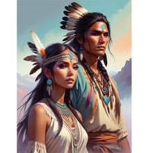 Load image into Gallery viewer, Indian Couple-Full Round Diamond Painting-30x40cm-1528213