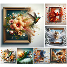 Load image into Gallery viewer, Run Out Of The Frame Hummingbird-Full Round Diamond Painting-40x40cm