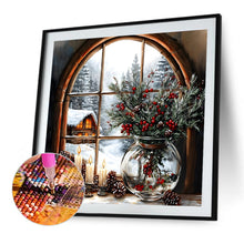 Load image into Gallery viewer, Christmas Snow Window Sill-Full Round Diamond Painting-40x40cm-1529100