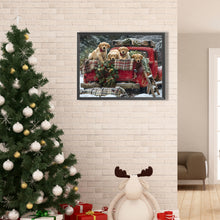 Load image into Gallery viewer, Santa Car And Puppy-Full Round Diamond Painting-40x30cm-1529102
