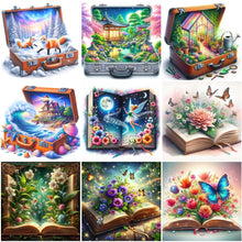 Load image into Gallery viewer, Flowers In The Book-Full Round Diamond Painting-40x40cm