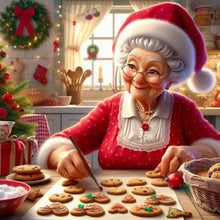 Load image into Gallery viewer, Grandma Making Cookies-Full Round Diamond Painting-30x30cm-1535092