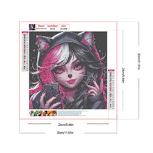 Load image into Gallery viewer, Cool Cartoon Girl-Full Round Diamond Painting-30x30cm-1535626
