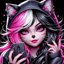 Load image into Gallery viewer, Cool Cartoon Girl-Full Round Diamond Painting-30x30cm-1535626