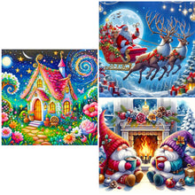 Load image into Gallery viewer, House And Flowers Under The Starry Sky-Full Round Diamond Painting-55x55cm