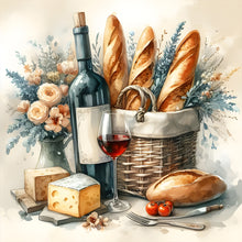 Load image into Gallery viewer, Red Wine Bread-Full Round Diamond Painting-40x40cm-1537055
