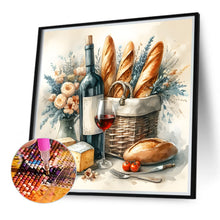Load image into Gallery viewer, Red Wine Bread-Full Round Diamond Painting-40x40cm-1537055
