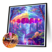 Load image into Gallery viewer, Colorful Umbrella In The Forest-Full Round Diamond Painting-30x30cm-1537067