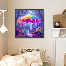 Load image into Gallery viewer, Colorful Umbrella In The Forest-Full Round Diamond Painting-30x30cm-1537067