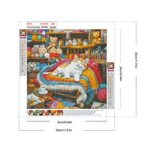 Load image into Gallery viewer, Lazy Cat-Full Round Diamond Painting-30x30cm-1538039