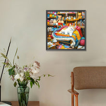 Load image into Gallery viewer, Lazy Cat-Full Round Diamond Painting-30x30cm-1538039