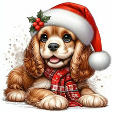 Load image into Gallery viewer, Christmas Puppy-Full Round Diamond Painting-30x30cm