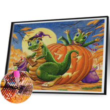 Load image into Gallery viewer, Pumpkin Dinosaur-Full Round Diamond Painting-50x40cm-1538876