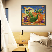Load image into Gallery viewer, Pumpkin Dinosaur-Full Round Diamond Painting-50x40cm-1538876