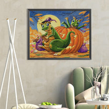 Load image into Gallery viewer, Pumpkin Dinosaur-Full Round Diamond Painting-50x40cm-1538876
