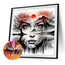 Load image into Gallery viewer, Human Face Silhouette Scenery-Full Round Diamond Painting-40x40cm-1539900