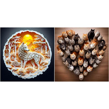 Load image into Gallery viewer, Love Cat-Full Round Diamond Painting-30x30cm