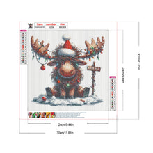 Load image into Gallery viewer, Christmas Deer-Full Round Diamond Painting-30x30cm-1545336