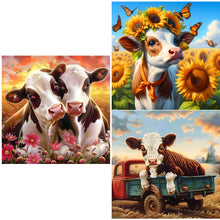 Load image into Gallery viewer, Cows-Full Round Diamond Painting-30x30cm