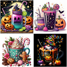 Load image into Gallery viewer, Halloween Coffee-Full Round Diamond Painting-40x40cm