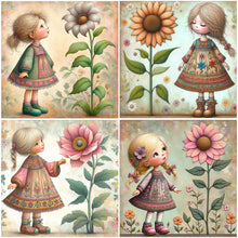 Load image into Gallery viewer, Flower Girl-Full Square Diamond Painting-30x30cm