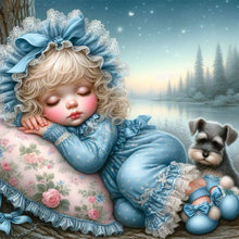 Load image into Gallery viewer, Life of Pets Girl-Full Round Diamond Painting-30x30cm