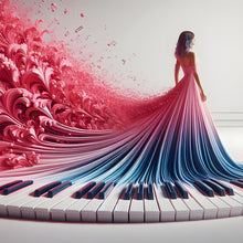 Load image into Gallery viewer, Piano Skirt Girl-Full Round Diamond Painting-40x40cm