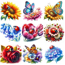 Load image into Gallery viewer, Flower-Full Round Diamond Painting-30x30cm