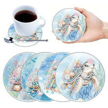 Load image into Gallery viewer, 4Pcs/Set Flower-Acrylic Waterproof Diamond Coaster
