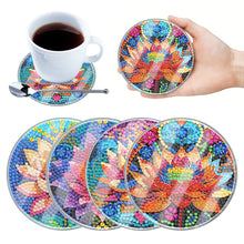 Load image into Gallery viewer, 4Pcs/Set Flower-Acrylic Waterproof Diamond Coaster
