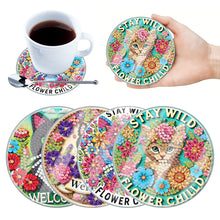 Load image into Gallery viewer, 4Pcs/Set Flower-Acrylic Waterproof Diamond Coaster