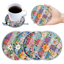 Load image into Gallery viewer, 4Pcs/Set Flower-Acrylic Waterproof Diamond Coaster
