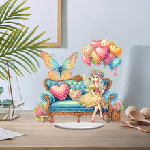 Load image into Gallery viewer, Girl Bear-Single Side Drill-Acrylic Diamond Desktop Ornament