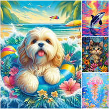Load image into Gallery viewer, Cat Dog-Full Round Diamond Painting-30x40cm