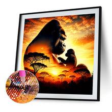 Load image into Gallery viewer, Gorilla Silhouette-Full Round Diamond Painting-40x40cm
