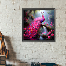 Load image into Gallery viewer, Purple Peacock-Full Round Diamond Painting-40x40cm