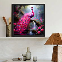Load image into Gallery viewer, Purple Peacock-Full Round Diamond Painting-40x40cm