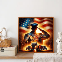 Load image into Gallery viewer, American Flag Officer-Full Round Diamond Painting-40x40cm