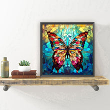 Load image into Gallery viewer, Glass Wind Butterfly-Full Round Diamond Painting-30x30cm