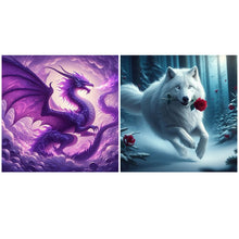 Load image into Gallery viewer, Dragon Wolf-Full Round Diamond Painting-40x40cm
