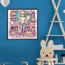 Load image into Gallery viewer, Girl-Full Round Diamond Painting-40x40cm