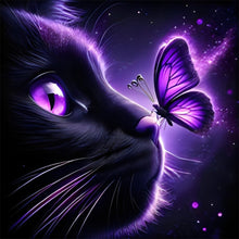 Load image into Gallery viewer, Butterfly Cat-Full Round Diamond Painting-30x30cm