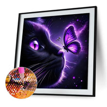 Load image into Gallery viewer, Butterfly Cat-Full Round Diamond Painting-30x30cm