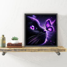 Load image into Gallery viewer, Butterfly Cat-Full Round Diamond Painting-30x30cm